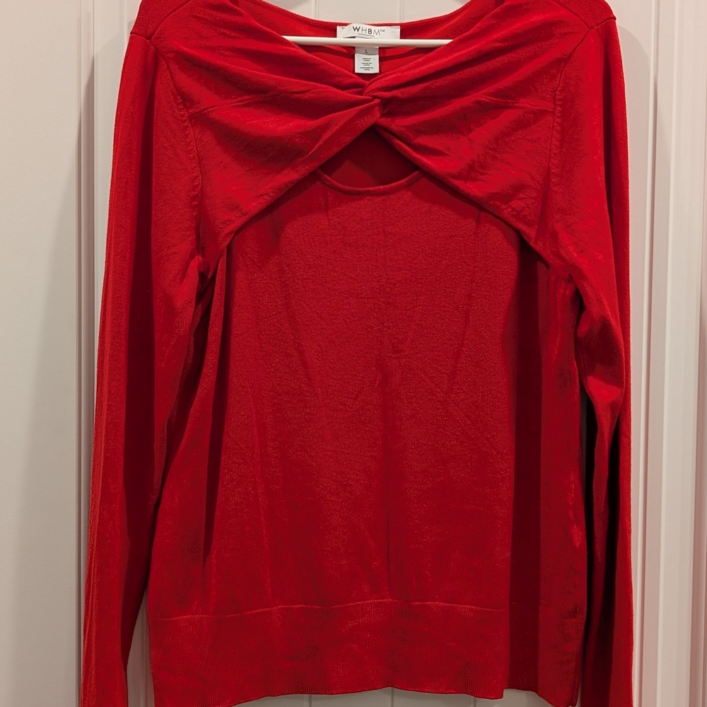 Women's Red Twist-Front Top - Picture 1 of 6